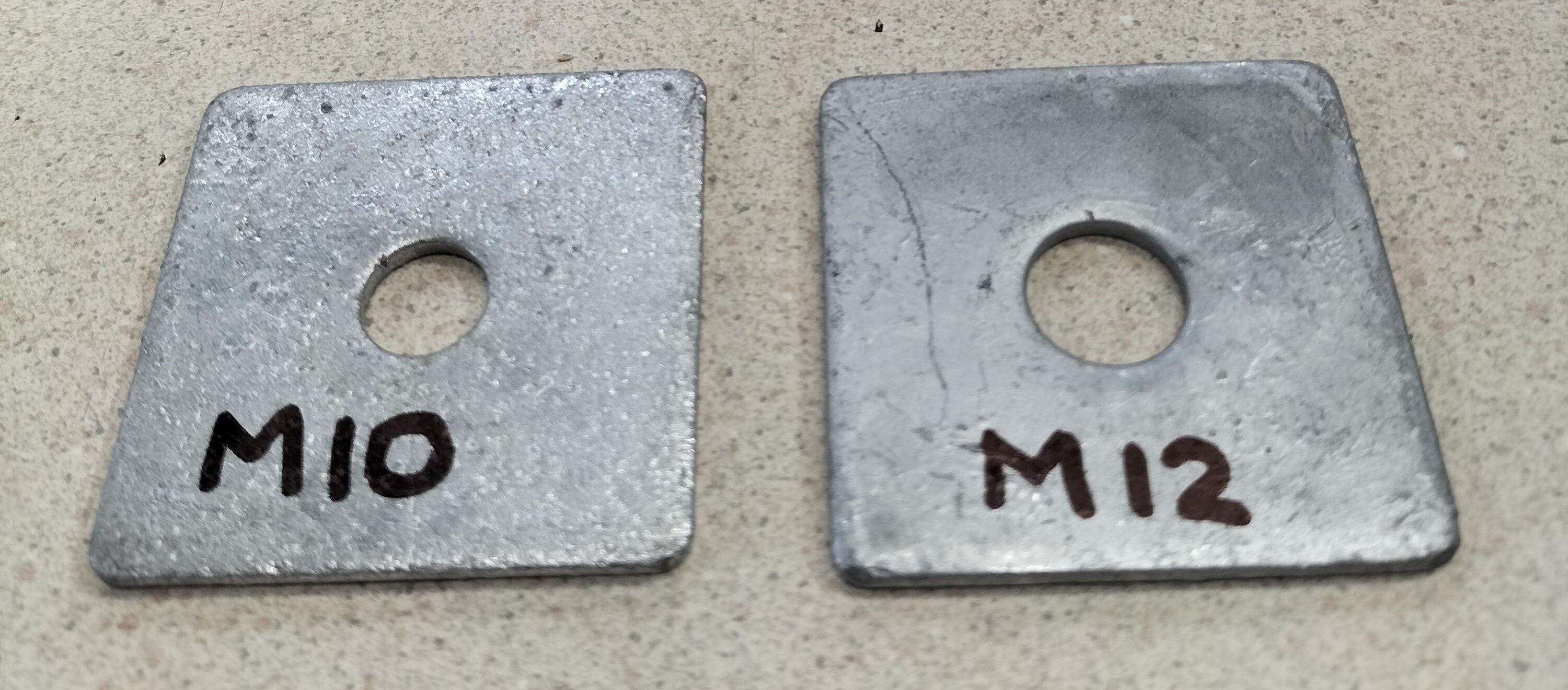 Washer M10/M12 Square Galvanised Washer
