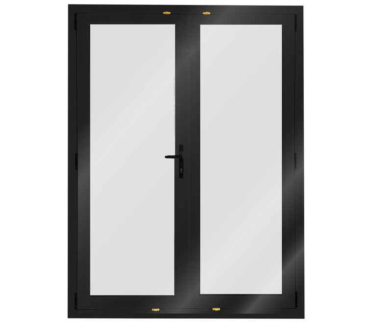 Aluminium French Door 1500X2000 Ironsand Single-Glazed Safety Glass