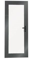 Aluminium Door 800X2000 Left Hinge Open In IRONSAND Single-Glazed Safety Glass