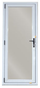 Aluminium Door 800X2000 LHOO Arctic White Single-Glazed Safety Glass