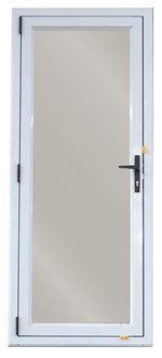 Aluminium Door 800X2000 LHOO WHITE Single-Glazed Safety Glass