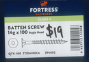 Batten Screw 14GX100mm Bugle Head T17 Class 4