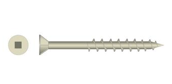 Screw 8GX50 Countersunk Square Drive  Class 3 Surefast Jar of 100