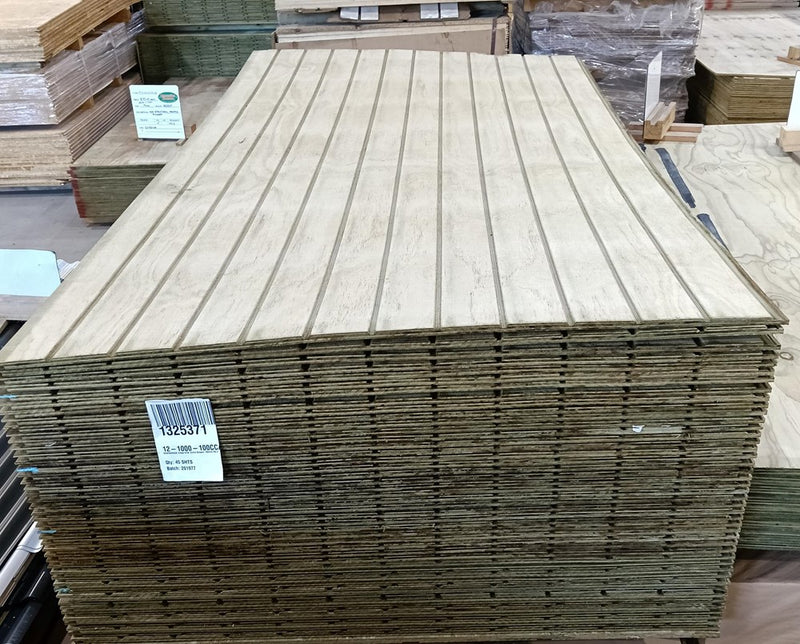Plywood 2440x1200x12mm Grooved Bandsawn H3.2 100mm Centres 2nds