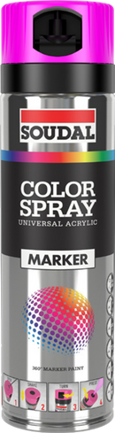 Soudal Marker Spray Fluro Fuxia 500ml