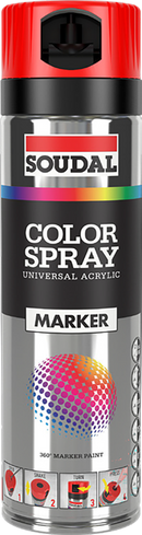 Soudal Marker Spray Fluro Red 500ml