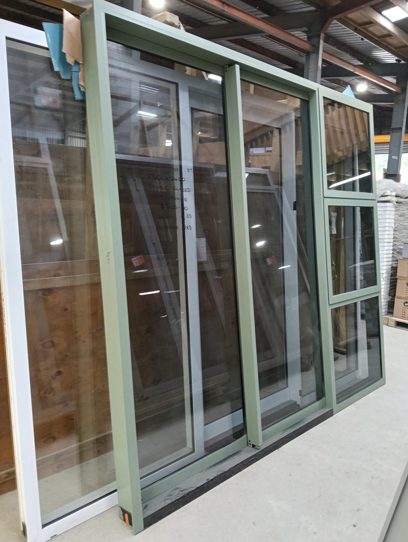 Mist Green Stacker Sliding Door 2400x2700 Double Glazed (On Behalf)