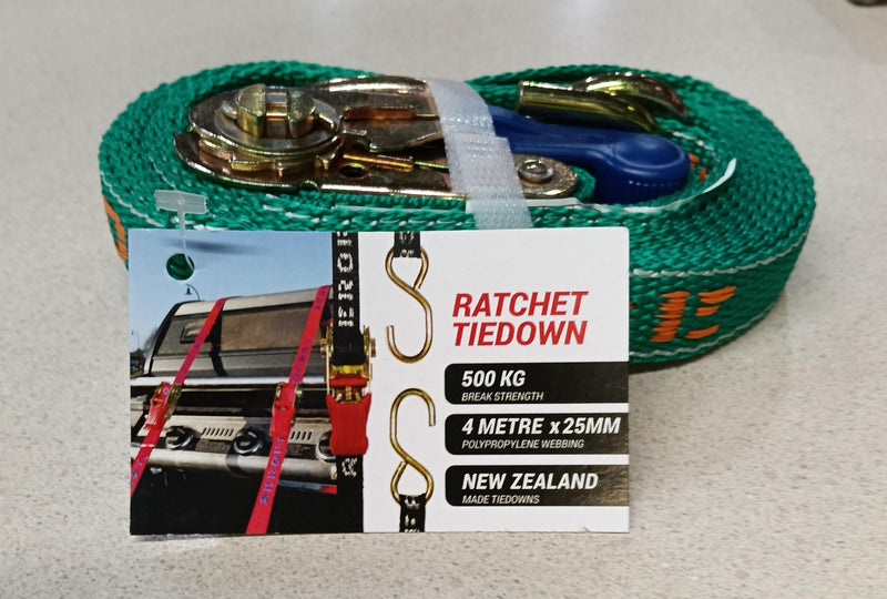 Ratchet Tie Down 25mmx4m 500kg - Fastlock