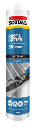 Soudal Roof & Gutter Silicone Sealant 300ml - Clear