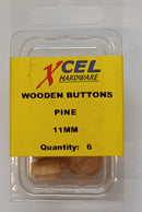 Xcel Wooden Buttons Pine 11mm