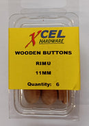 Xcel Wooden Buttons Rimu 11mm