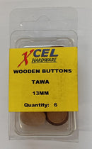 Xcel Wooden Buttons Tawa 13mm