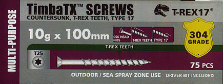 Ecko TimbaTX Screw 10gx100 T-REX17 Stainless