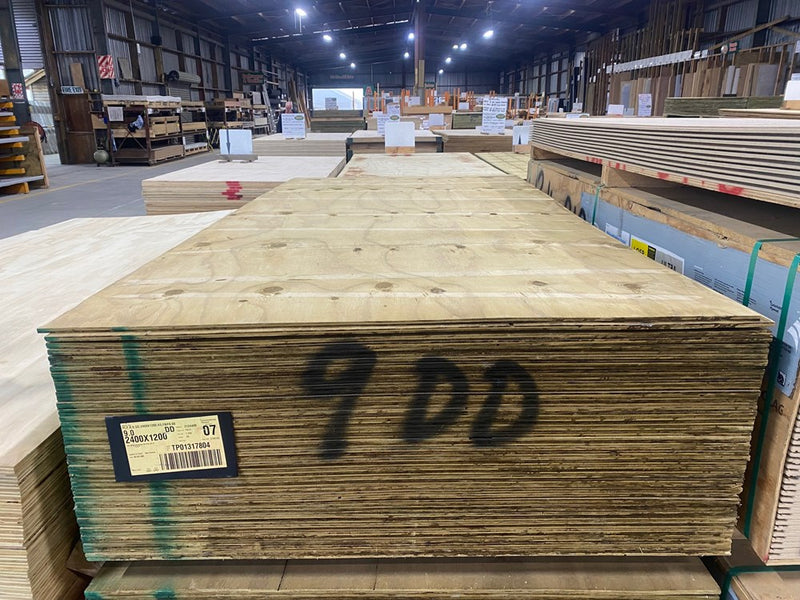 Plywood 2400x1200x9mm H3.2 DD F8 Structural