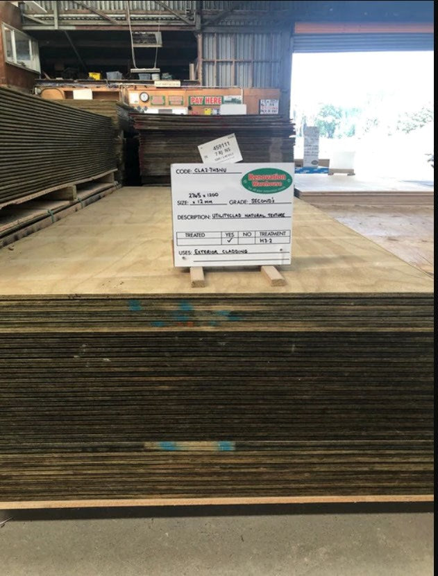 Utilityclad Ungrooved Plywood 2745x1200x12mm H3.2 2nds *SPECIAL*