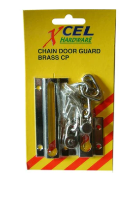Xcel Door Chain Guard CP on Brass
