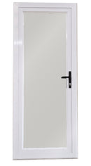 Aluminium Door 800X2000 LHOI Arctic White Single-Glazed Safety Glass