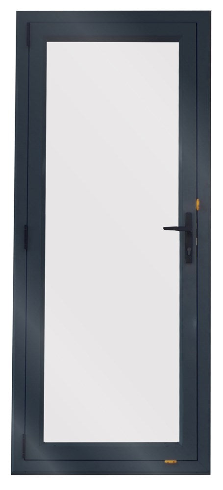 Aluminium Door 800X2000 Rigth Hinge Open Out DENIM BLUE Single-Glazed Safety Glass