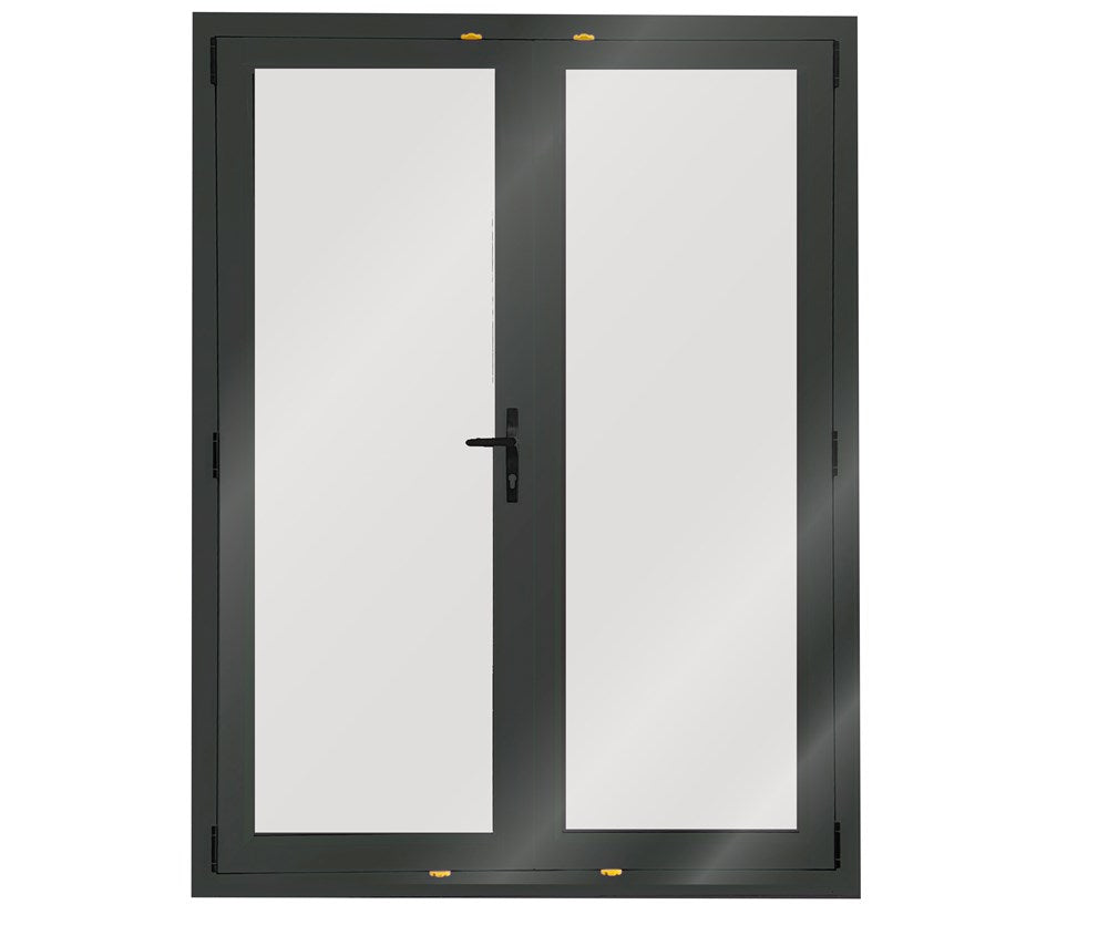 Aluminium French Door 1500X2000 Grey Friars Single-Glazed Safety Glass