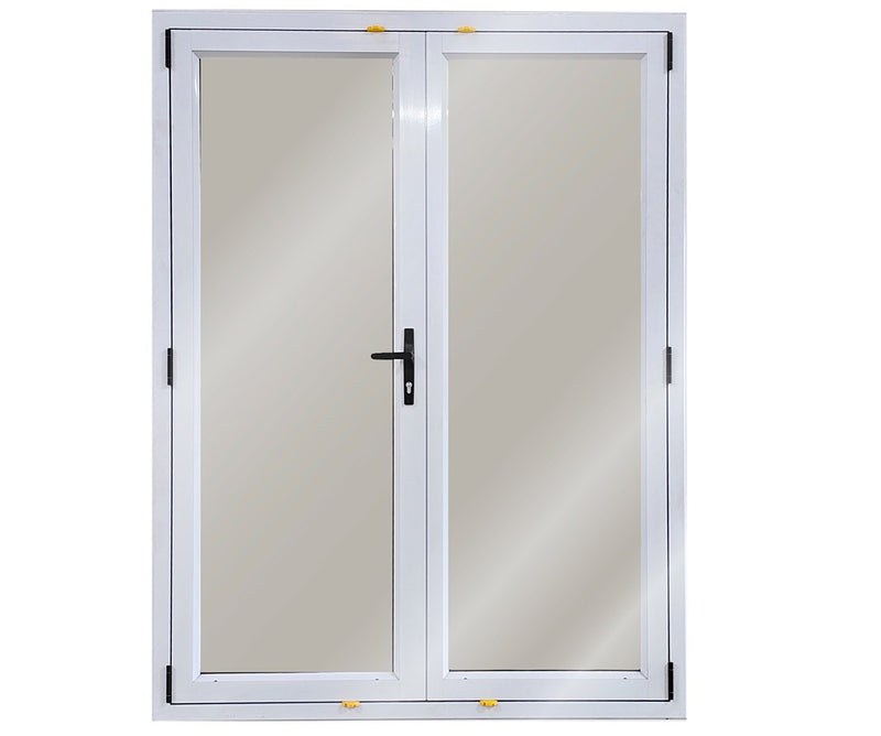 Aluminium French Door 1500X2000 WHITE Single-Glazed Safety Glass