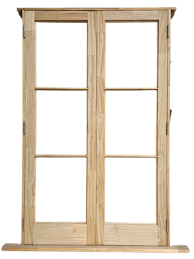 French Wooden Door - 1260x2050 3 Lite *UNGLAZED*